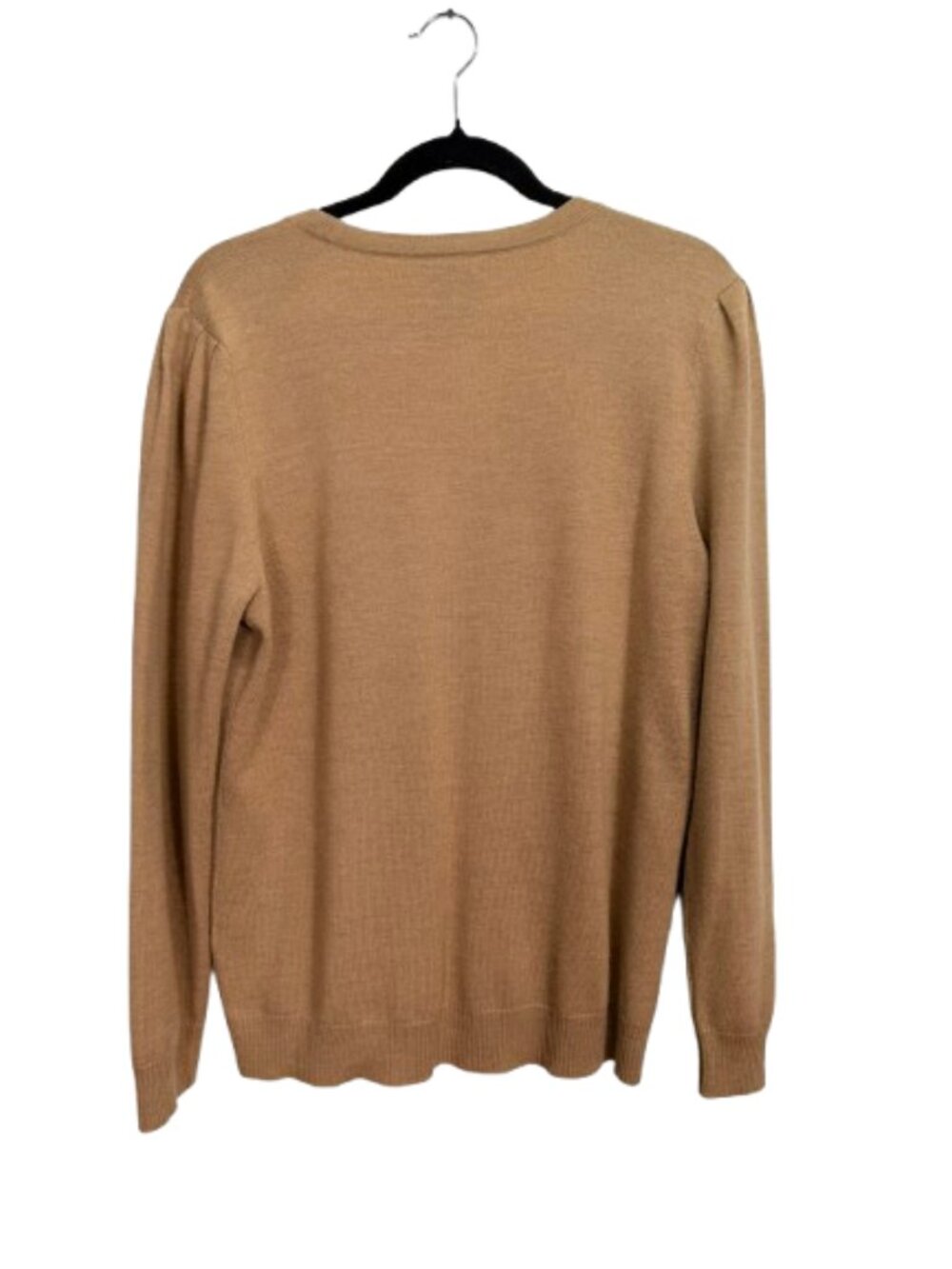 Lord & Taylor 100% Merino Wool Cardigan Size XL in Tan - Picture 7 of 9